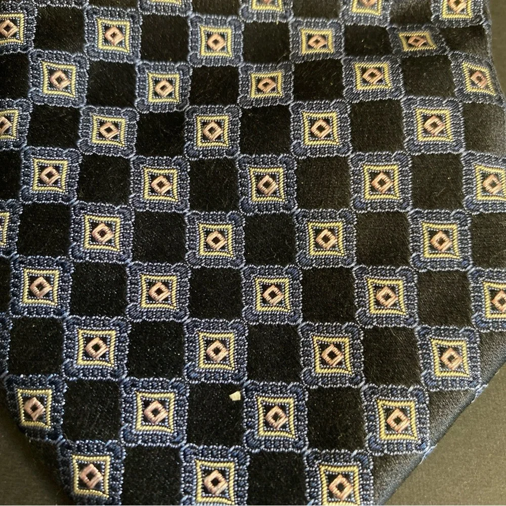 Vintage Boss Hugo‎ Boss classic 100% all silk Retro luxury geometric neck tie